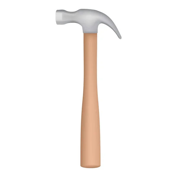 Hammer-Ikone, realistischer Stil — Stockvektor