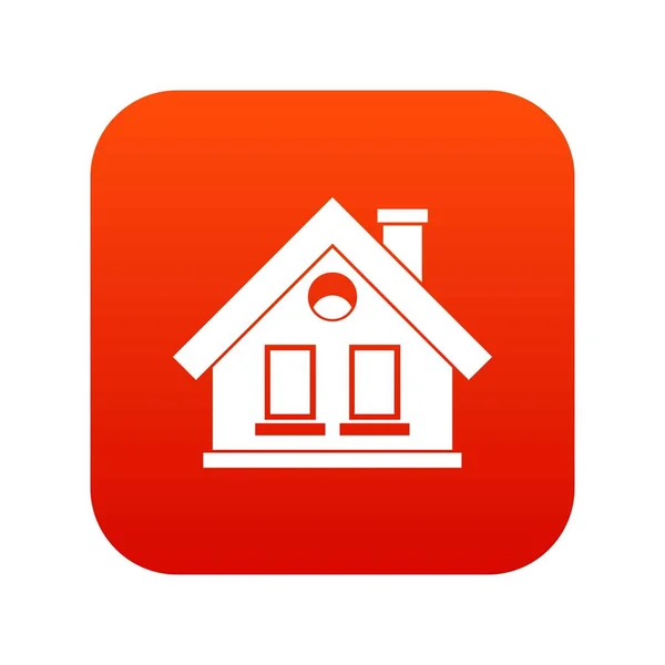 Huis pictogram digitale rood — Stockvector