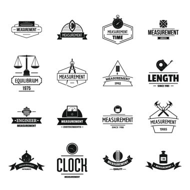 Ölçü hassas logo Icons set, basit tarzı