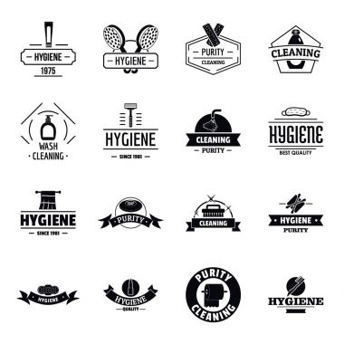 Hijyen logo Icons set, basit tarzı
