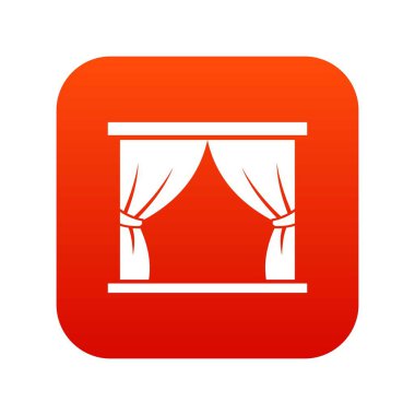 Perde sahne simgesi dijital kırmızı