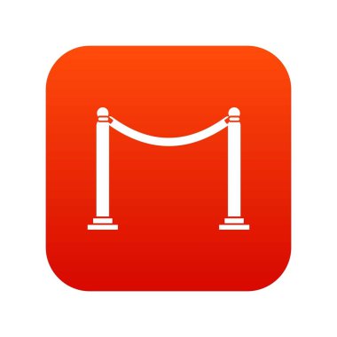 Teyp simgesi dijital kırmızı ile dekoratif direkler