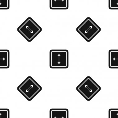 Dikili kare düğme desen sorunsuz siyah