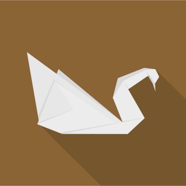 Origami swan simgesi, düz stil