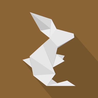 Origami Hare simgesi, düz stil