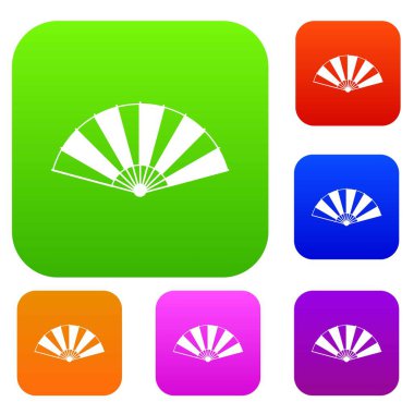 Çin yelpaze renk koleksiyonu ayarla