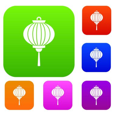 Kırmızı Çin fener renk koleksiyonu ayarla