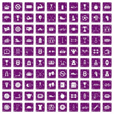 100 boks simgeler grunge mor ayarla