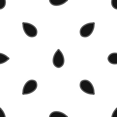 Pumpkin seed pattern seamless black