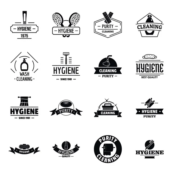 Hijyen logo Icons set, basit tarzı — Stok Vektör