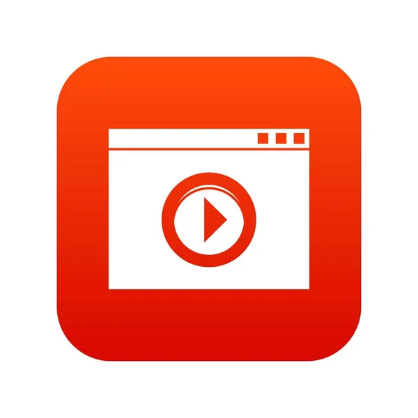 Lettore video icona digitale rosso — Vettoriale Stock