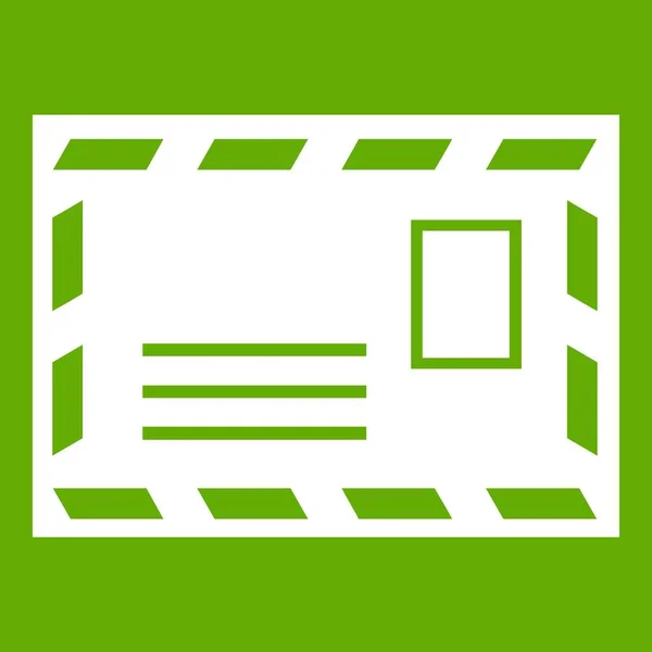Poštovní obálky s razítkem ikonu zelené — Stockový vektor