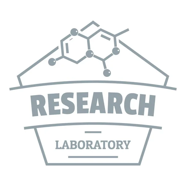 Logo molecolare di ricerca, stile grigio semplice — Vettoriale Stock