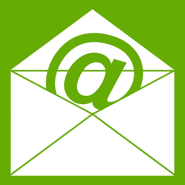 Umschlag mit E-Mail-Zeichen Symbol grün — Stockvektor
