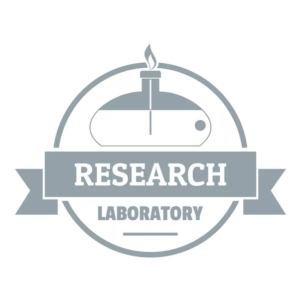 Logo del laboratorio di ricerca, stile grigio semplice — Vettoriale Stock