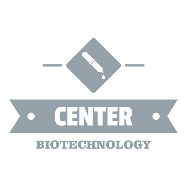 Logo pusat biologi, gaya abu-abu sederhana - Stok Vektor