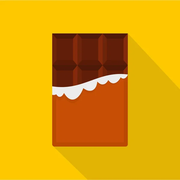 Chocolade pictogram, vlakke stijl — Stockvector