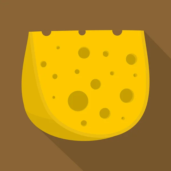 Ícone de queijo, estilo plano — Vetor de Stock