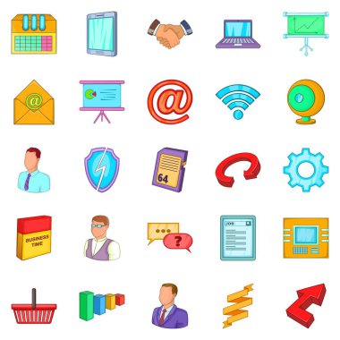 Strateji Icons set, karikatür tarzı