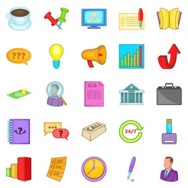 Stratejiydi Icons set, karikatür tarzı