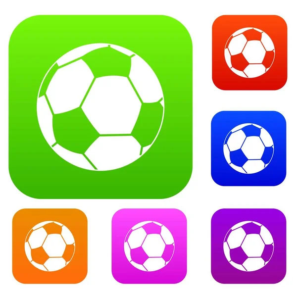 Futbol topu renk koleksiyonu ayarla — Stok Vektör