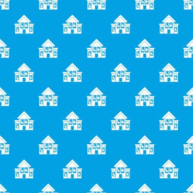 Ev kırık pencere desen kesintisiz mavi