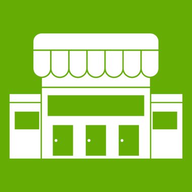 Süpermarket bina simgesi yeşil