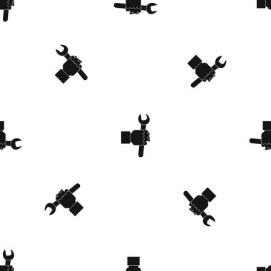 İngiliz anahtarı aracı adam el desen sorunsuz siyah