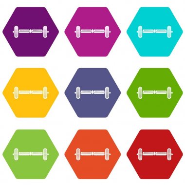 Renk altı yüzlü Hoverboard gyro pod Icon set