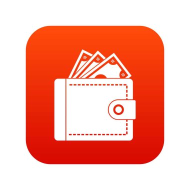 Para simgesi dijital kırmızı çanta