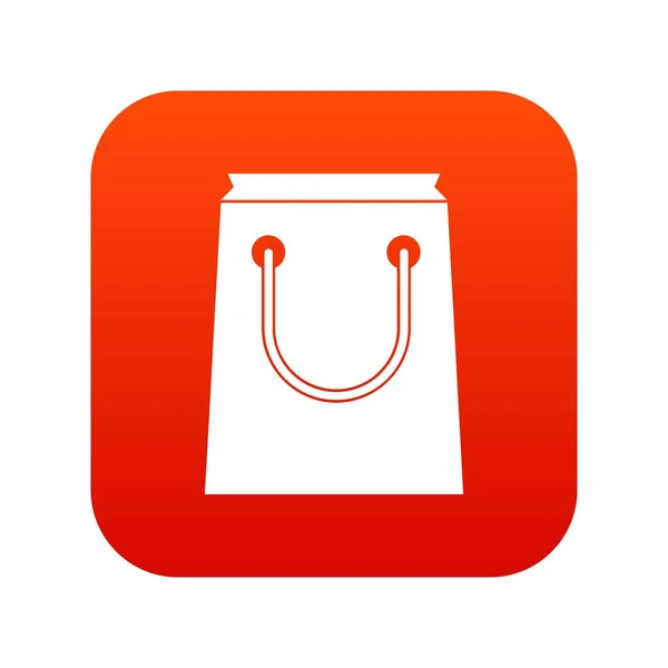 Papieren tas pictogram digitale rood — Stockvector