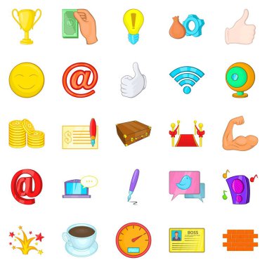 Başlayan bir iş simgeler kümesi, karikatür tarzı