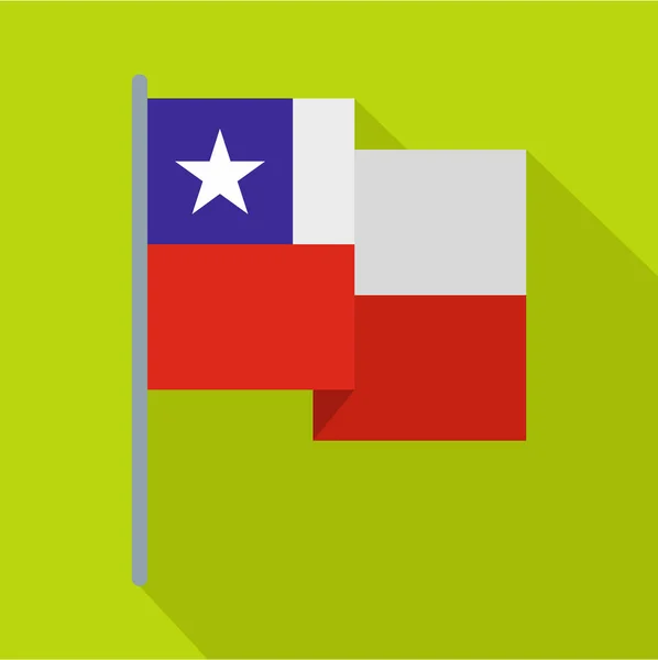 Icono de bandera de Chile, estilo plano — Archivo Imágenes Vectoriales