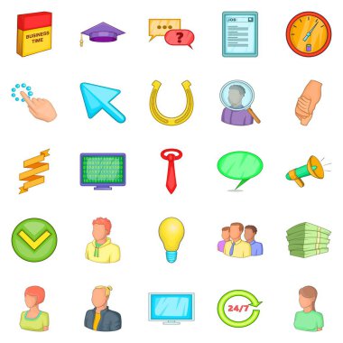 Başarılı promosyon Icons set, karikatür tarzı