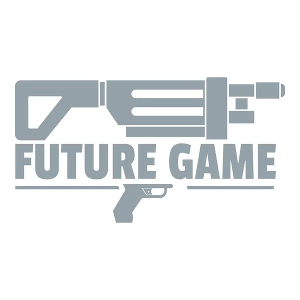 Logo du futur jeu, style gris simple — Image vectorielle