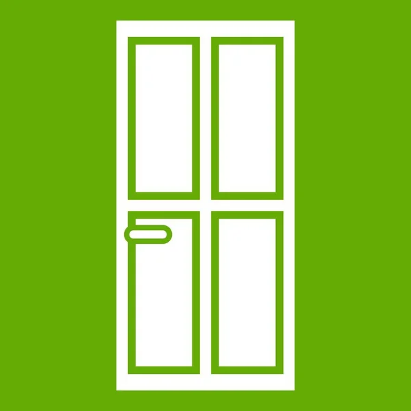 Pintu hijau ikon kayu tertutup - Stok Vektor