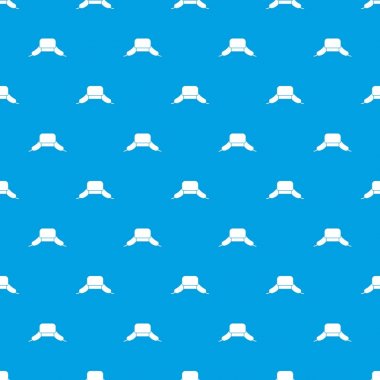 Kulak kapakları desen kesintisiz mavi şapka