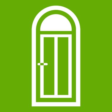 Ahşap kapı cam simgesi yeşil kemerli