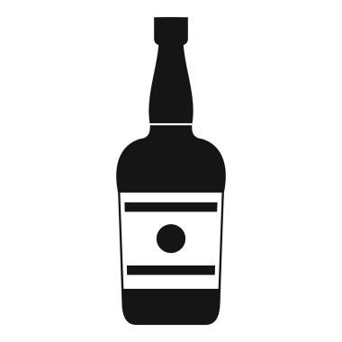 Şarap şişesi simgesi, basit stil.