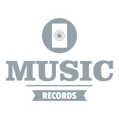 Müzik kayıt logosu, basit gri tarzı