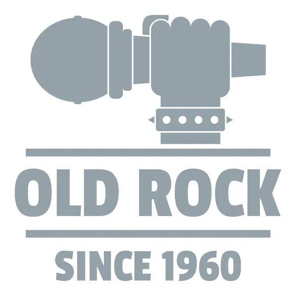 Logotipo de música rock retrô, estilo cinza simples — Vetor de Stock