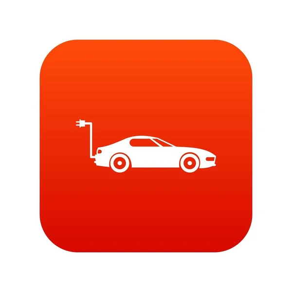 Ícone de carro elétrico vermelho digital —  Vetores de Stock