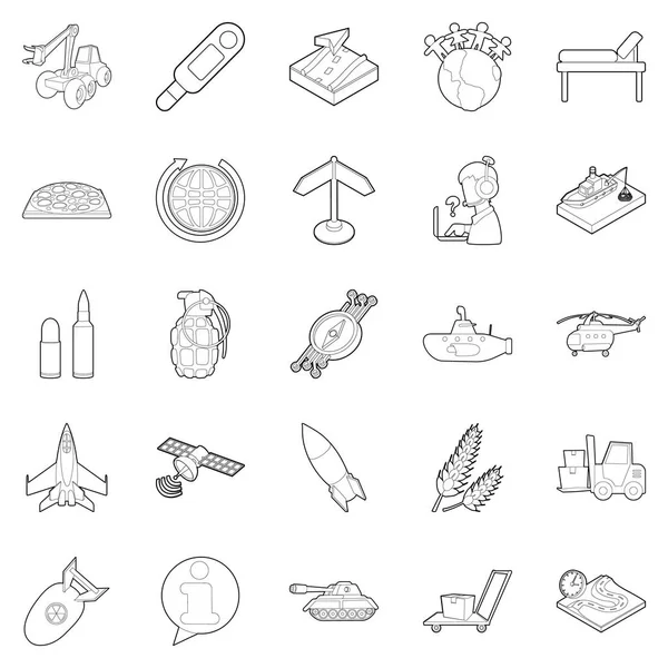 Supply icons set, outline style — Stock Vector