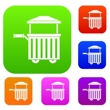 Sokak gıda sepeti renk koleksiyonu ayarla