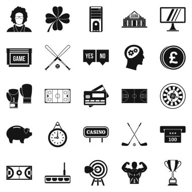 Süpürme Icons set, basit tarzı