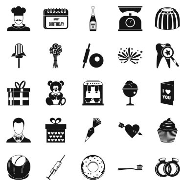 Kulağa hoş gelen Icons set, basit tarzı