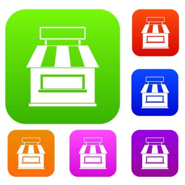 Dükkanı bina cephe renk koleksiyonu ayarla