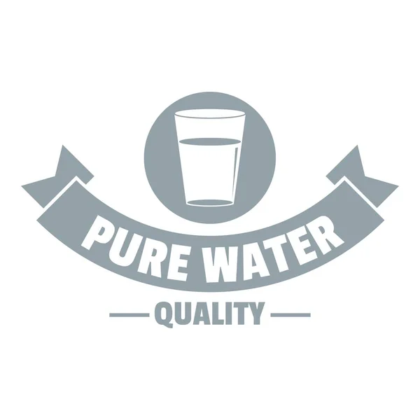 Qualidade logotipo de água pura, estilo cinza simples — Vetor de Stock