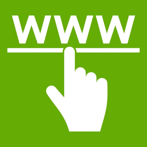 Cursore a mano e icona del sito web verde — Vettoriale Stock