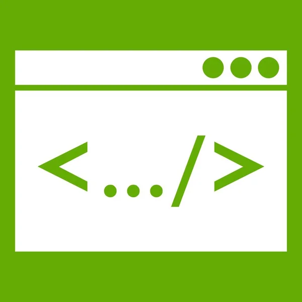 代码窗口图标绿色 — 图库矢量图片